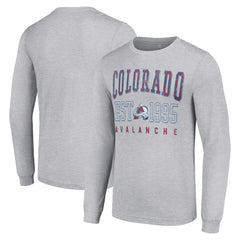 NHL Heather Gray Colorado Avalanche Starter Logo Graphic Long Sleeve T-Shirt