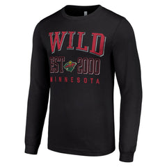NHL Black Minnesota Wild Starter Logo Graphic Long Sleeve T-Shirt