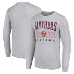 NHL Heather Gray Florida Panthers Starter Logo Graphic Long Sleeve T-Shirt