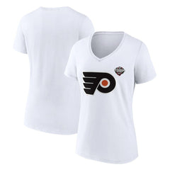 NHL White Philadelphia Flyers Fanatics Women's 2024 NHL Stadium Series Logo V-Neck T-shirt