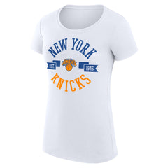 NBA New York Knicks G-III 4Her by Carl Banks Women's Super-Slim Fit Lightweight Large City Logo T-Shirt