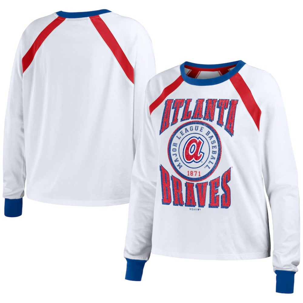 MLB Atlanta Braves WEAR by Erin Andrews Women's Raglan Long Sleeve T-Shirt