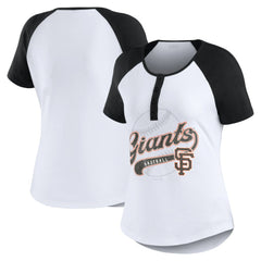 MLB San Francisco Giants WEAR by Erin Andrews Women's Fitted Henley Raglan T-Shirt
