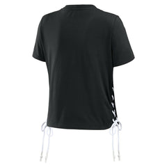 MLB San Francisco Giants WEAR by Erin Andrews Women's Side Lace-Up Cropped T-Shirt