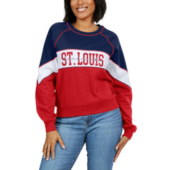 MLB St. Louis Cardinals WEAR by Erin Andrews Women's Color Block Crew Neck Pullover Sweatshirt