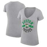 NBA Boston Celtics G-III 4Her by Carl Banks Women's Super-Slim Fit Lightweight Large City Logo V-Neck T-Shirt