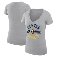 NBA Denver Nuggets G-III 4Her by Carl Banks Women's Super-Slim Fit Lightweight Large City Logo V-Neck T-Shirt sale