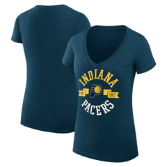 NBA Indiana Pacers G-III 4Her by Carl Banks Women's Super-Slim Fit Lightweight Large City Logo V-Neck T-Shirt