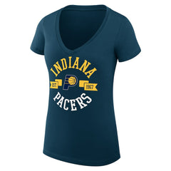 NBA Indiana Pacers G-III 4Her by Carl Banks Women's Super-Slim Fit Lightweight Large City Logo V-Neck T-Shirt
