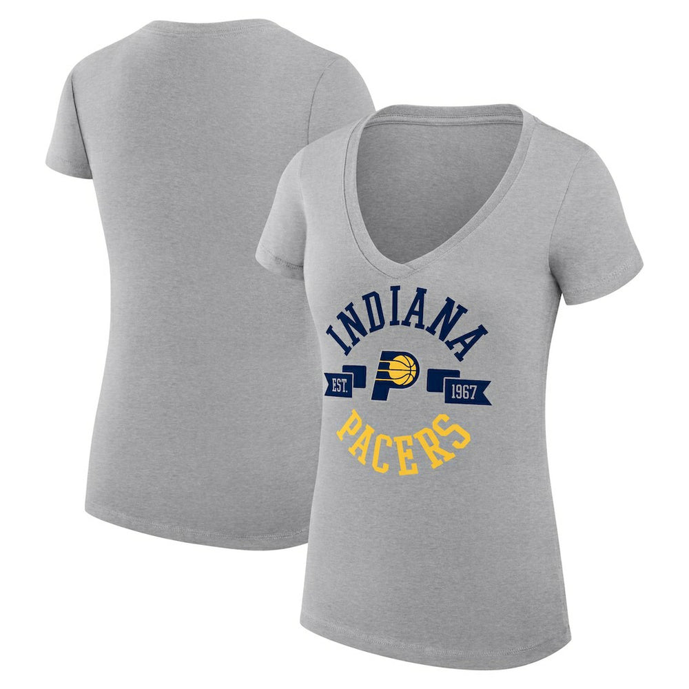 NBA Indiana Pacers G-III 4Her by Carl Banks Women's Super-Slim Fit Lightweight Large City Logo V-Neck T-Shirt