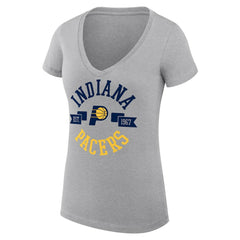 NBA Indiana Pacers G-III 4Her by Carl Banks Women's Super-Slim Fit Lightweight Large City Logo V-Neck T-Shirt