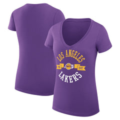 NBA Los Angeles Lakers G-III 4Her by Carl Banks Women's Super-Slim Fit Lightweight Large City Logo V-Neck T-Shirt