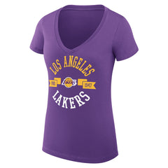 NBA Los Angeles Lakers G-III 4Her by Carl Banks Women's Super-Slim Fit Lightweight Large City Logo V-Neck T-Shirt