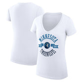 NBA Minnesota Timberwolves G-III 4Her by Carl Banks Women's Super-Slim Fit Lightweight Large City Logo V-Neck T-Shirt