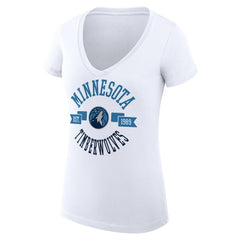 NBA Minnesota Timberwolves G-III 4Her by Carl Banks Women's Super-Slim Fit Lightweight Large City Logo V-Neck T-Shirt