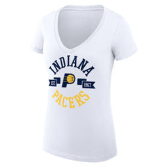 NBA Indiana Pacers G-III 4Her by Carl Banks Women's Super-Slim Fit Lightweight Large City Logo V-Neck T-Shirt