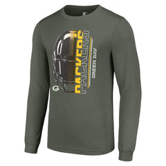 Starter Half Helmet Logo Long Sleeve T-Shirt - Green Bay Packers
