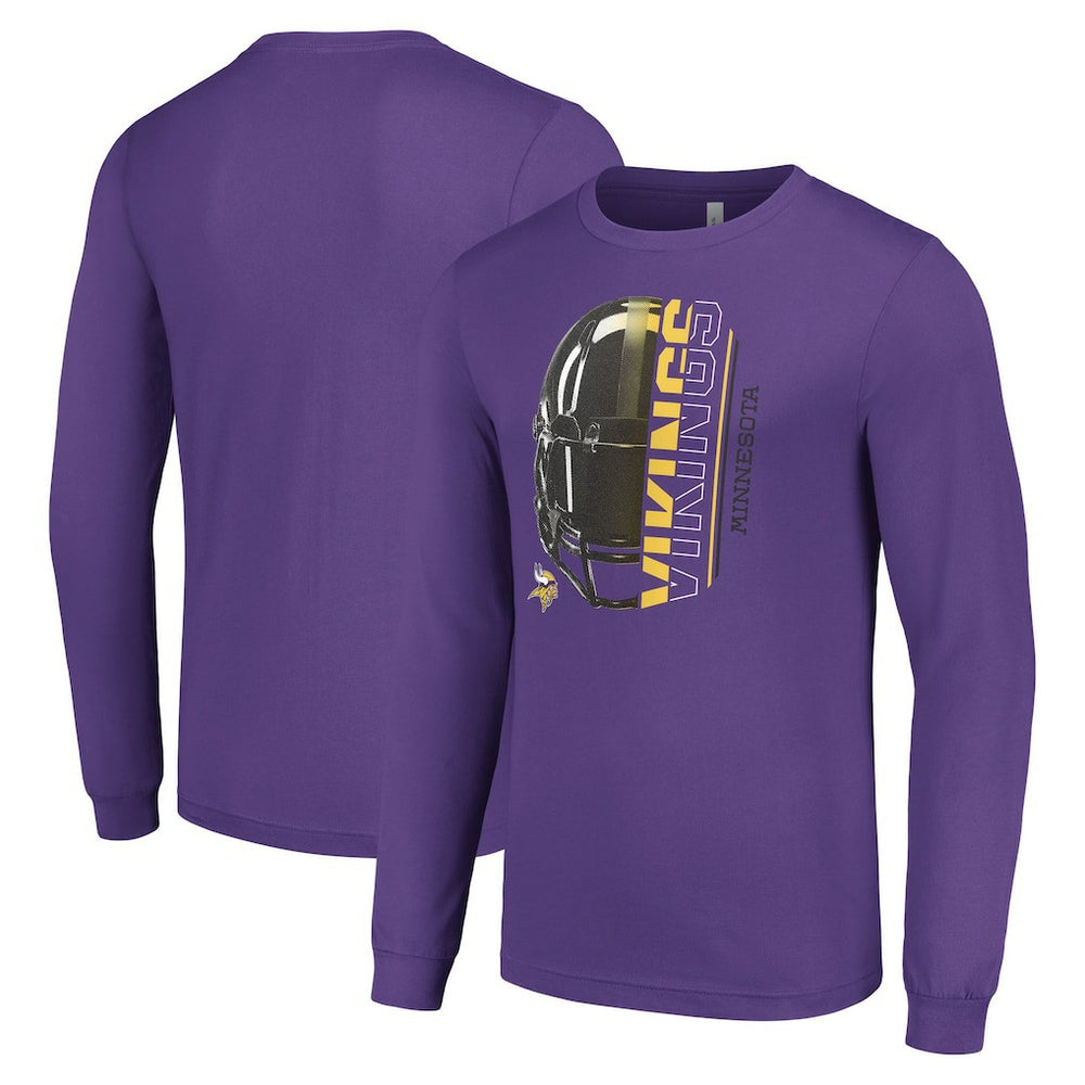 Starter Half Helmet Logo Long Sleeve T-Shirt - Minnesota Vikings
