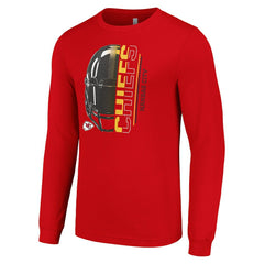 Starter Half Helmet Logo Long Sleeve T-Shirt - Kansas City Chiefs