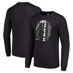 Starter Half Helmet Logo Long Sleeve T-Shirt - Baltimore Ravens