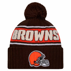 2024 Sideline Cuffed Knit Hat with Pom - Cleveland Browns