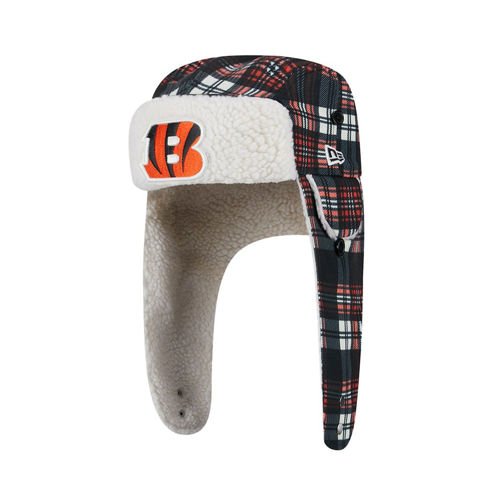Sideline Plaid Sherpa Trapper Hat - Cincinnati Bengals