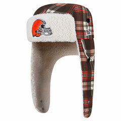 Sideline Plaid Sherpa Trapper Hat - Cleveland Browns