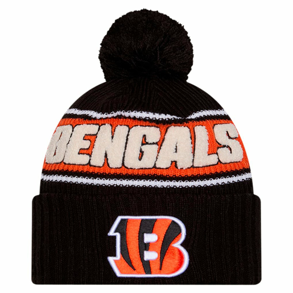 Youth 2024 Sideline Sport Cuffed Knit Hat with Pom - Cincinnati Bengals