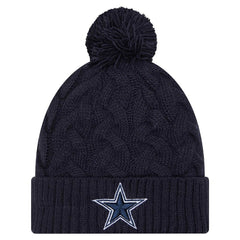 Women's Cable Knit Hat with Pom - Dallas Cowboys