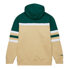 NHL Cream/Green Minnesota Wild Mitchell & Ness Head Coach Pullover Hoodie