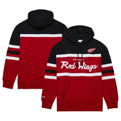 NHL Red/Black Detroit Red Wings Mitchell & Ness Head Coach Pullover Hoodie