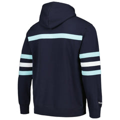 NHL Deep Sea Blue Seattle Kraken Mitchell & Ness Head Coach Pullover Hoodie