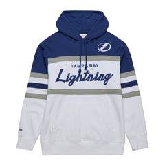 NHL White/Blue Tampa Bay Lightning Mitchell & Ness Head Coach Pullover Hoodie