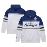 NHL White/Blue Toronto Maple Leafs Mitchell & Ness Head Coach Pullover Hoodie