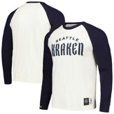 NHL Cream Seattle Kraken Mitchell & Ness Legendary Slub Vintage Raglan Long Sleeve T-Shirt