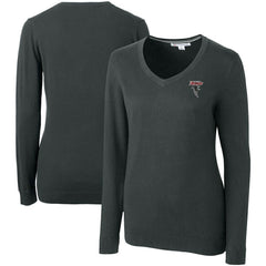 Cutter & Buck Women's Throwback Logo Lakemont Tri-Blend V-Neck Pullover Sweater - Atlanta Falcons