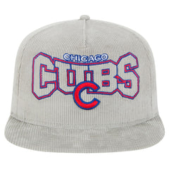 MLB New Era Chicago Cubs Gray Corduroy Golfer Snapback Hat