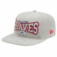 MLB New Era Atlanta Braves Gray Corduroy Golfer Snapback Hat