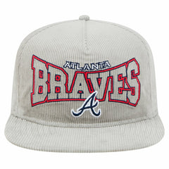 MLB New Era Atlanta Braves Gray Corduroy Golfer Snapback Hat