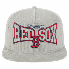 MLB New Era Boston Red Sox Gray Corduroy Golfer Snapback Hat