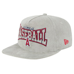 MLB New Era Los Angeles Angels Gray Corduroy Golfer Snapback Hat