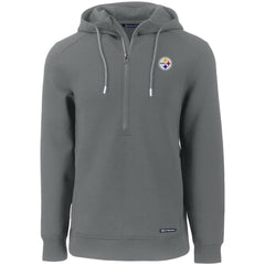 Cutter & Buck Primary Mark Roam Eco Recycled Half-Zip Pullover Hoodie - Pittsburgh Steelers