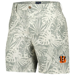 Margaritaville Sandwashed Monstera Print Amphib Shorts - Cincinnati Bengals