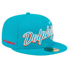 Script Sided 59FIFTY Fitted Hat - Miami Dolphins