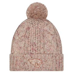 Women's Trendy Tone Cuffed Knit Hat with Pom - Jacksonville Jaguars