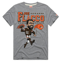 Joe Flacco Homage Unisex Caricature Player Tri-Blend T-Shirt - Cleveland Browns