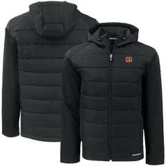 Cutter & Buck Big & Tall Evoke Hybrid Eco Softshell Recycled Full-Zip Hooded Jacket - Cincinnati Bengals