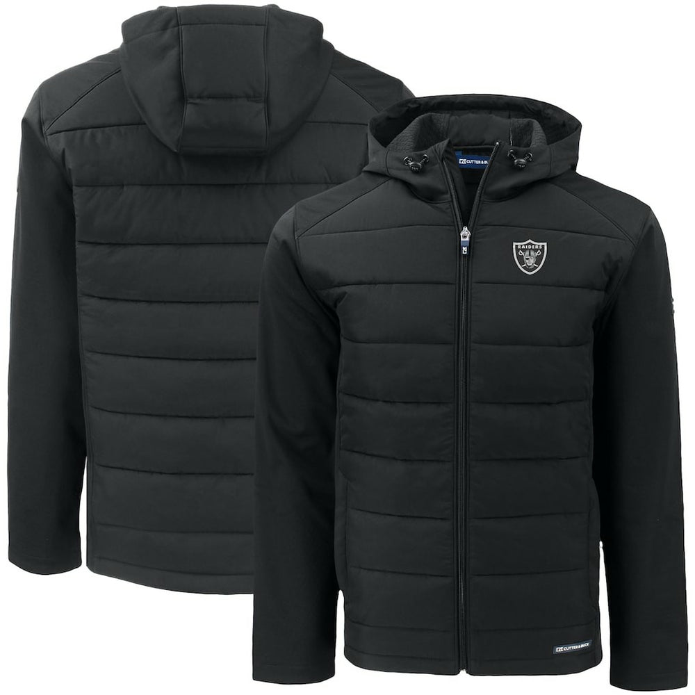 Cutter & Buck Big & Tall Evoke Hybrid Eco Softshell Recycled Full-Zip Hooded Jacket - Las Vegas Raiders