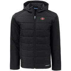 Cutter & Buck Big & Tall Evoke Hybrid Eco Softshell Recycled Full-Zip Hooded Jacket - San Francisco 49ers