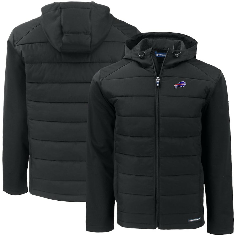 Cutter & Buck Big & Tall Evoke Hybrid Eco Softshell Recycled Full-Zip Hooded Jacket - Buffalo Bills